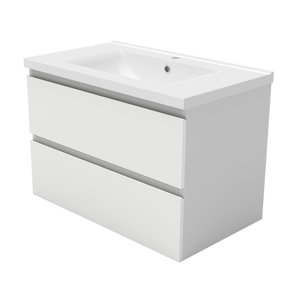 Meuble sous-vasque suspendu 80 cm avec vasque en céramique – vue produit et dimensions