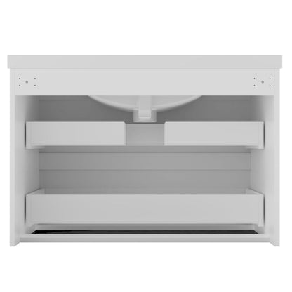 Meuble sous-vasque suspendu 80 cm avec vasque en céramique – vue produit et dimensions