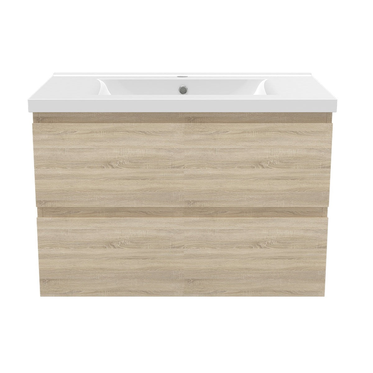 Meuble sous-vasque suspendu 80 cm avec vasque en céramique – vue produit et dimensions