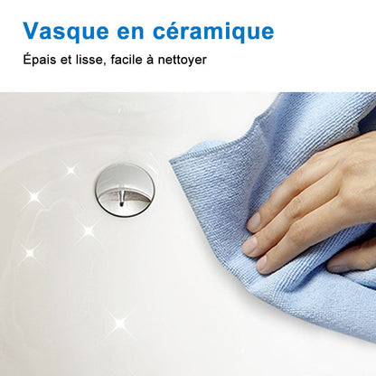 Meuble sous-vasque suspendu 80 cm avec vasque en céramique – dans une salle de bain