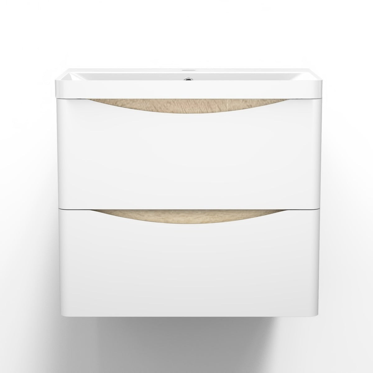 Meuble sous-vasque suspendu avec vasque en résine – vue produit et dimensions