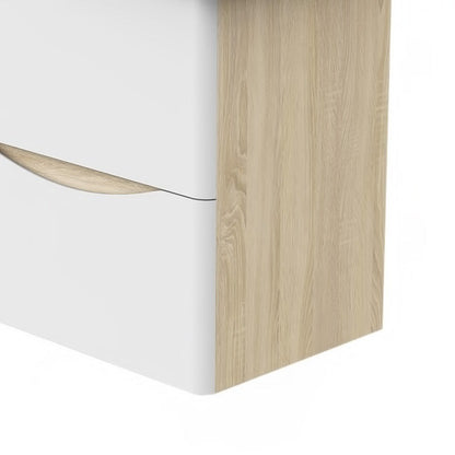 Meuble sous-vasque suspendu avec vasque en résine – vue produit et dimensions
