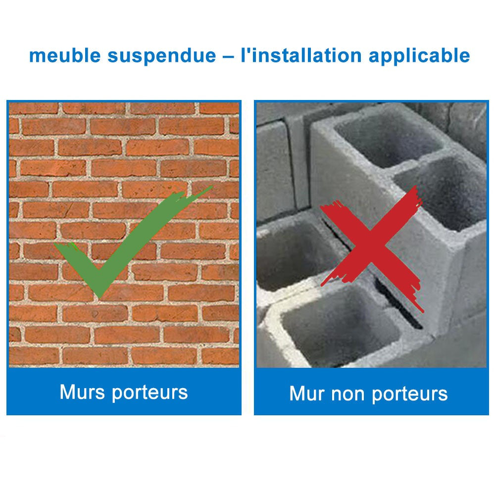 Colonne de salle de bain à suspendre 30 x 30 x 110 cm – vue produit et dimensions