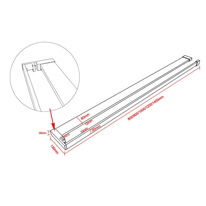 Étagère de douche avec porte-serviettes 2 en 1 pour paroi à – schéma et dimensions