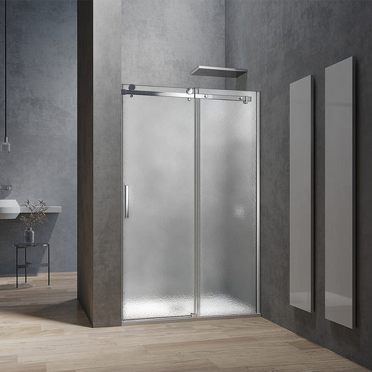 Porte de douche coulissante en verre 8mm transparent ou dépoli hauteur 195cm/200cm - vue 2
