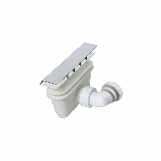 receveur de douche blanc extra-plat carré en résine et minéraux protection en gel coat avec bonde - vue 2