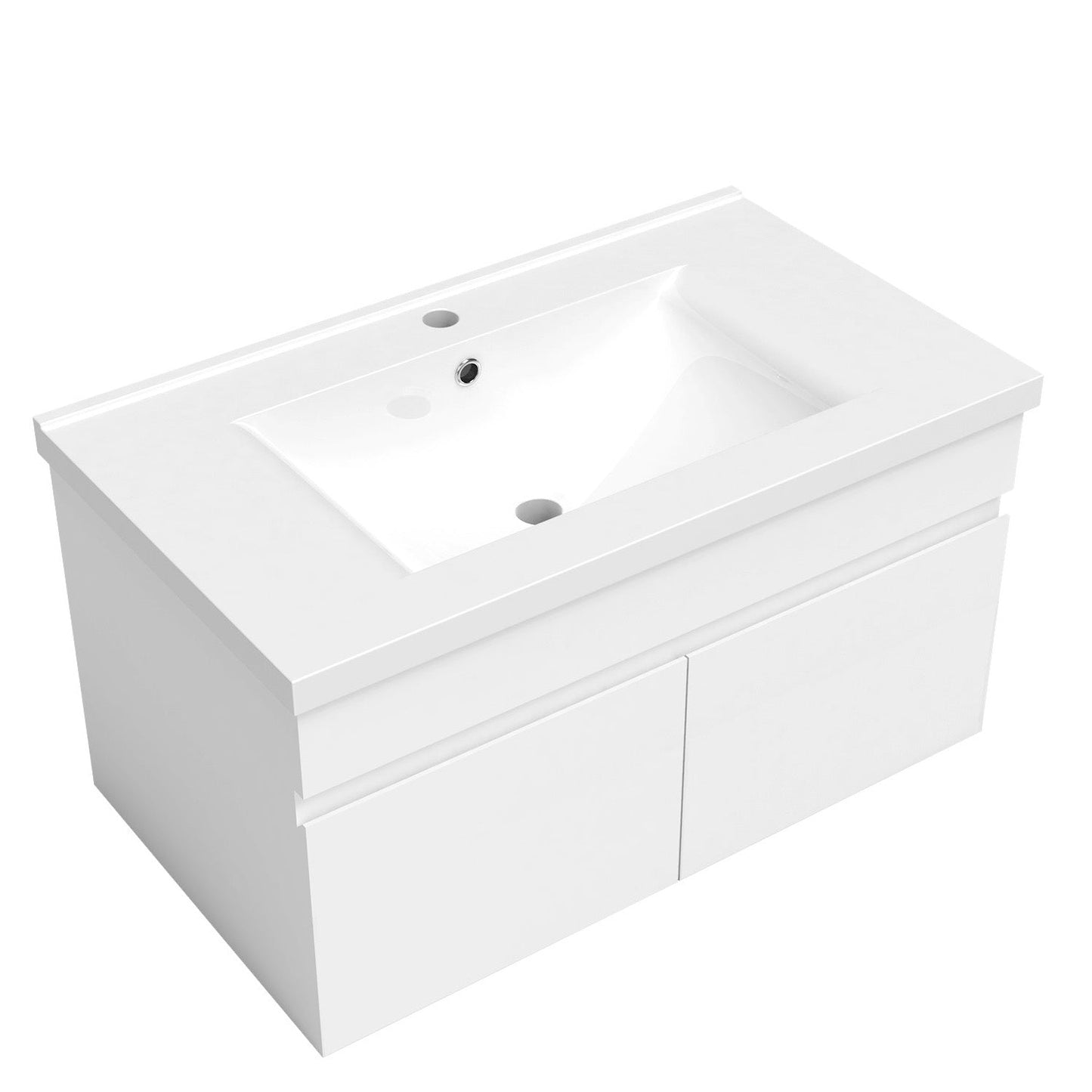 Meuble de salle de bain, sous vasque suspendue avec tiroirs de rangement 79x45x40