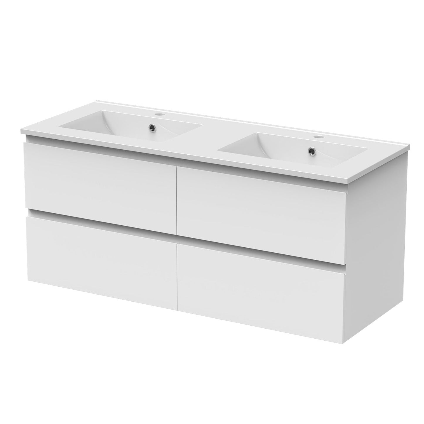 Meuble de salle de bain, Meuble de rangement avec lavabo suspendu 120cm, Blanc anthracite ou Bois Clair