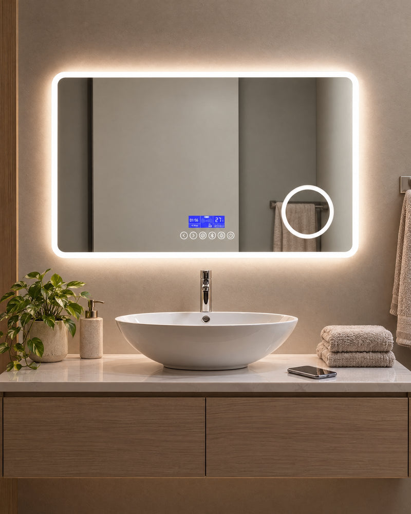 Miroirs Bluetooth & horloge