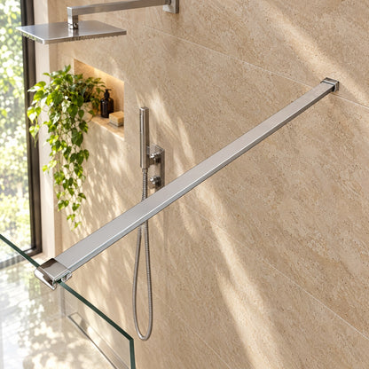 Barre de renfort 140 cm recoupable en aluminium chromé ou noir pour les – mise en situation