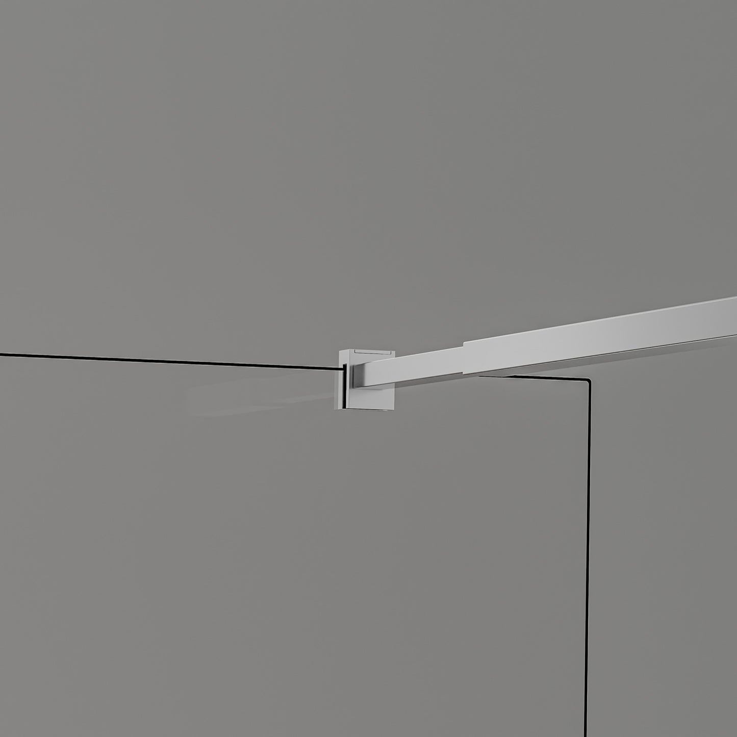 Paroi de douche en verre securit transparent avec barre de fixation extensible 73-120cm chromée