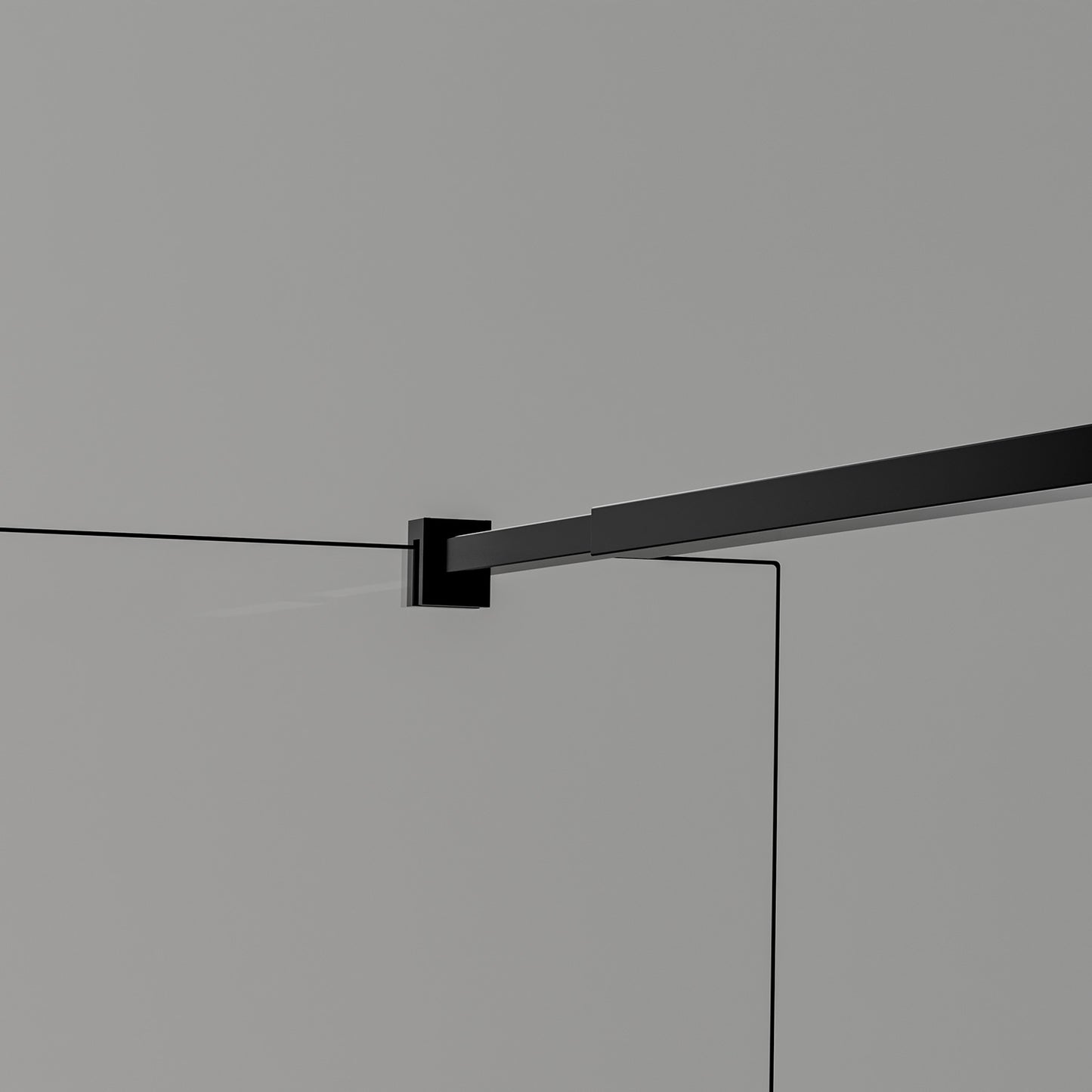Paroi de douche en verre securit transparent avec barre de fixation extensible 73-120cm noir mat