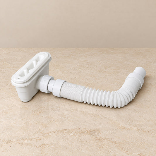 Bonde de receveur avec siphon haut débit extra plate-couverture chromée – mise en situation