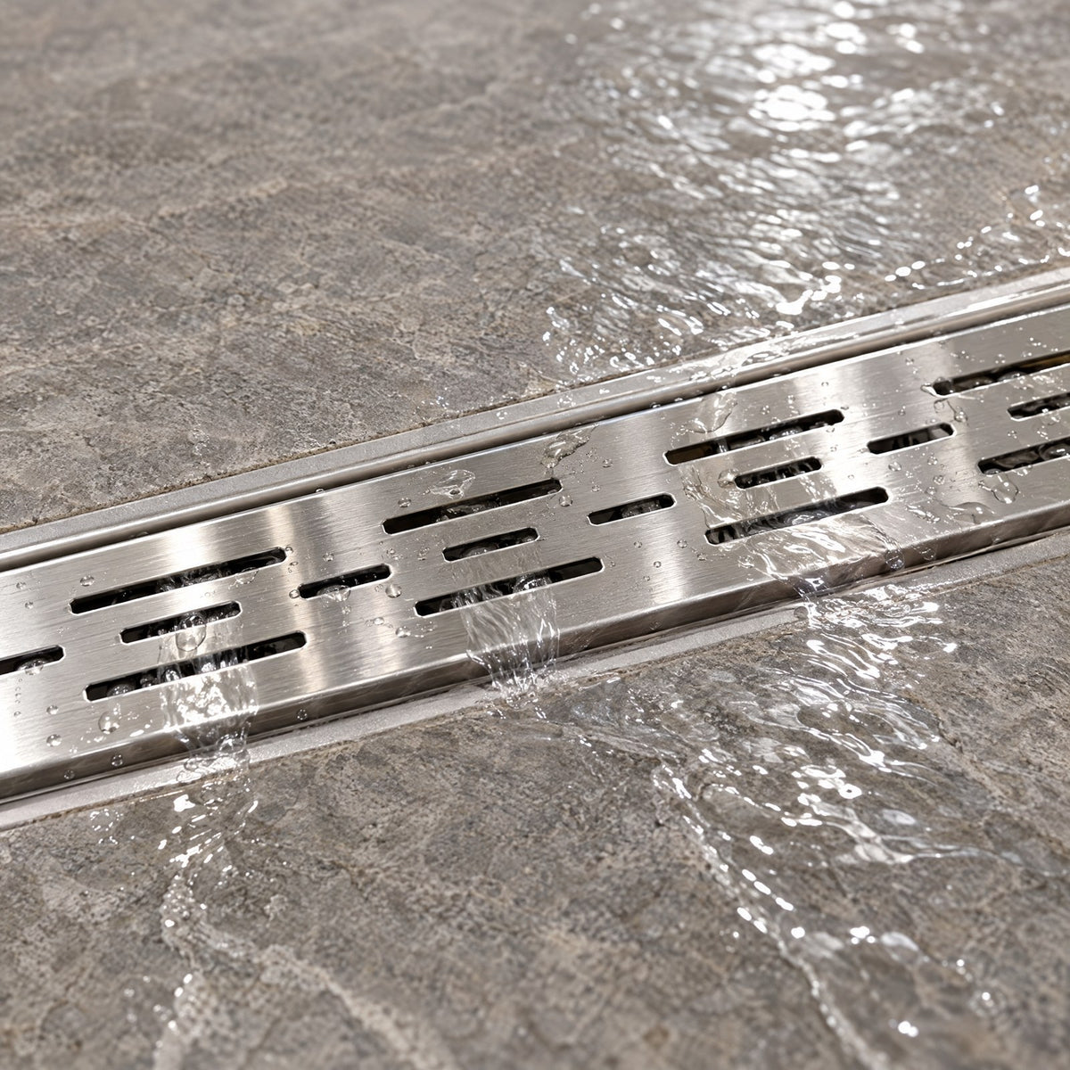 Caniveau de Douche Italienne en Inox Modèle Linéaire Plat 40-120cm – détail
