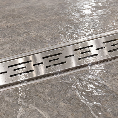 Caniveau de Douche Italienne en Inox Modèle Linéaire Plat 40-120cm – détail