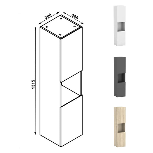 Ensemble de meubles salle de bain lavabo et meuble suspendu 79cm avec colonne 30x30 - vue 2