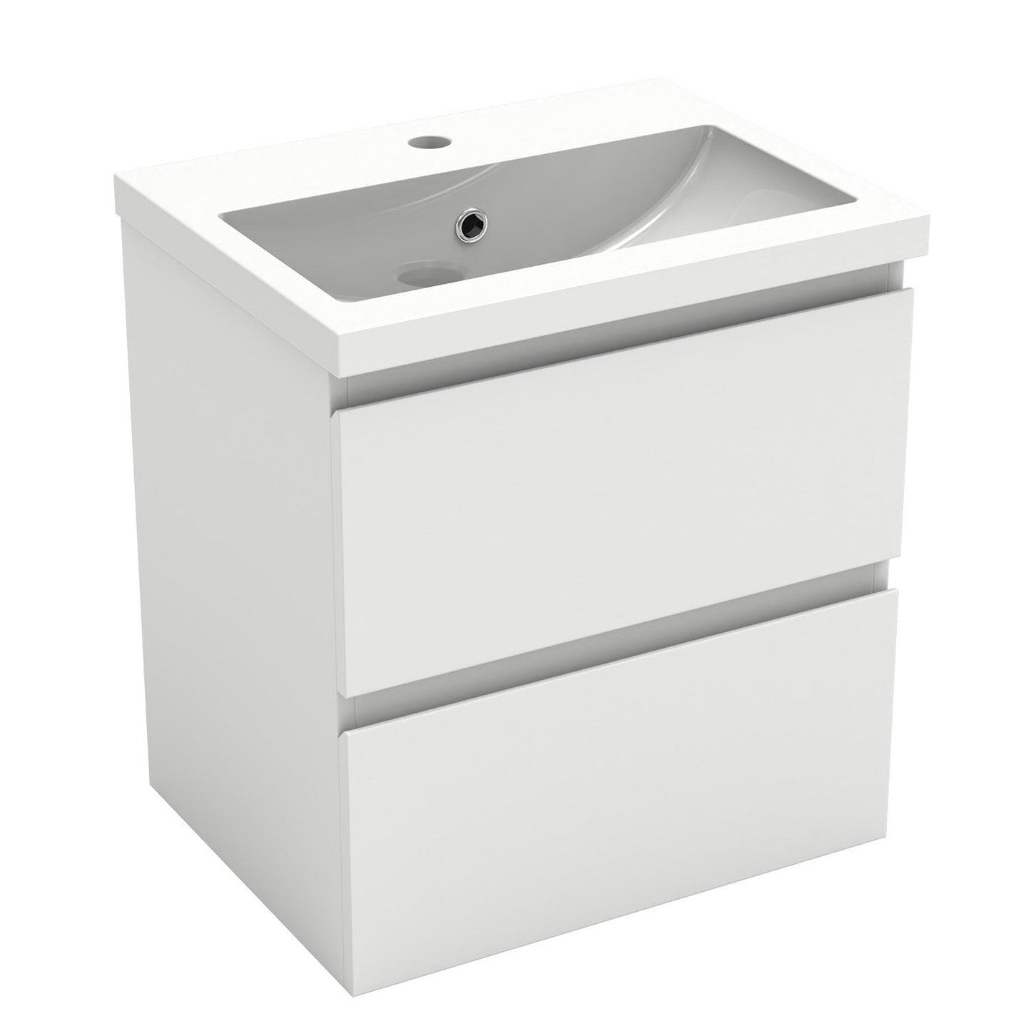 Meuble de salle de bain, Meuble sous vasque suspendu avec tiroirs de rangement 50cm, Blanc anthracite ou Bois Clair