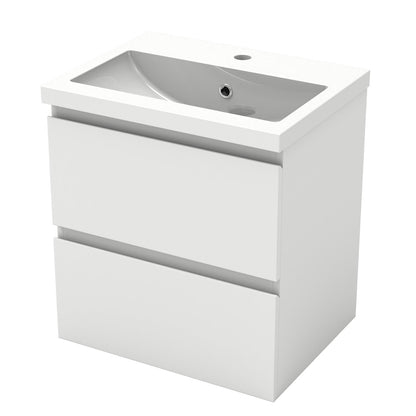 Meuble de salle de bain, Meuble sous vasque suspendu avec tiroirs de rangement 50cm, Blanc anthracite ou Bois Clair