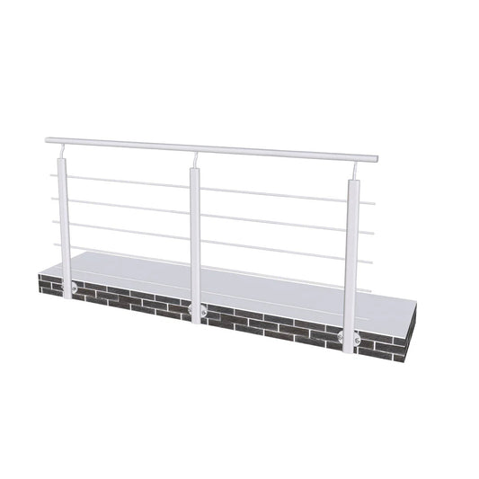 Kit Balustrade garde-corps de 2ml pour balcon ou terrasse prêt à poser fixation latérale - vue 2