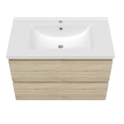 Ensemble de meubles salle de bain lavabo et meuble suspendu 79cm avec colonne 30x30