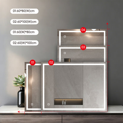 Miroir avec éclairage LED pour salle de bain anti-buée interrupteur tactile