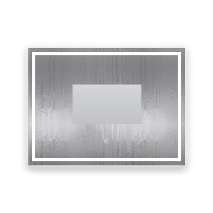 Miroir avec éclairage LED pour salle de bain 100x80 cm -anti-buée interrupteur tactile