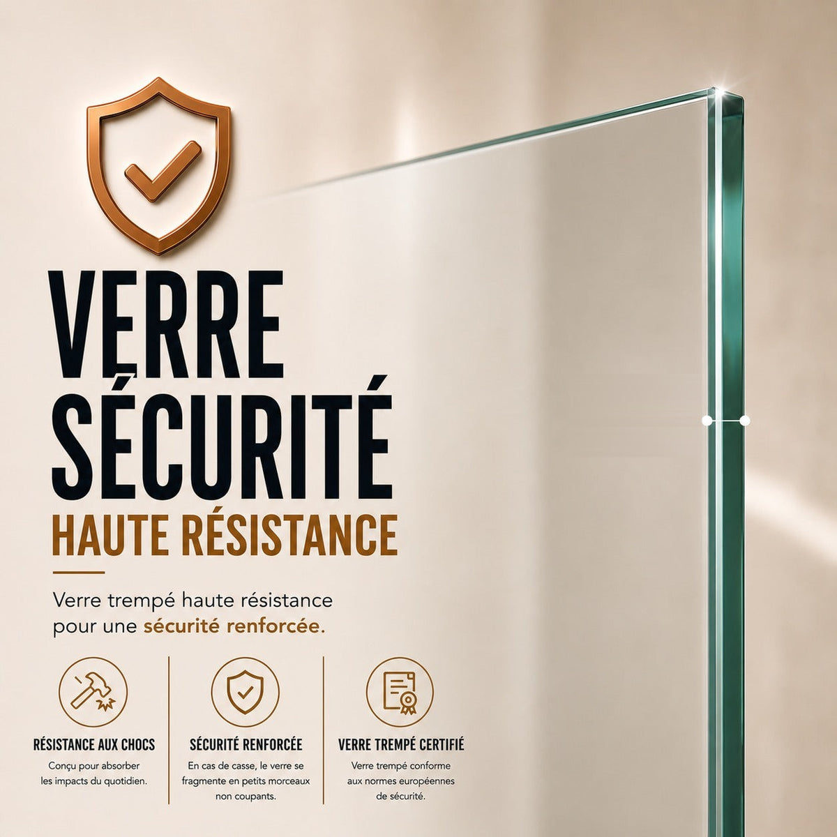 Verre trempé sécurisé