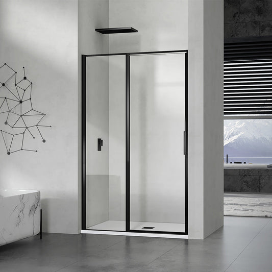 Porte de douche pivotante avec partie fixe en verre 6mm anticalcaire hauteur 190cm ouverture intérieure et - vue 2