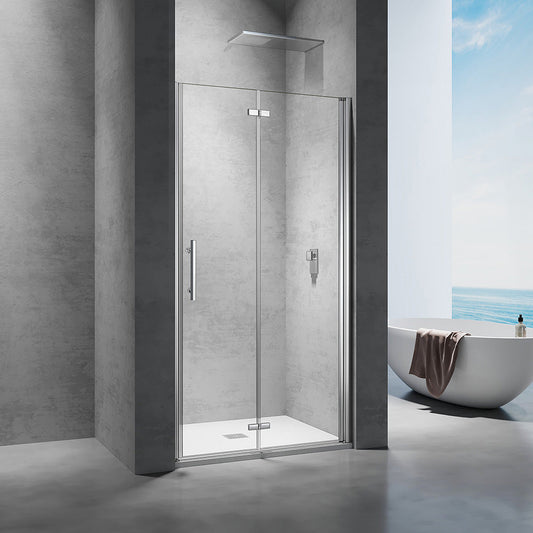 Porte de douche sans cadre réversible pivotante-pliante hauteur 185/195 - vue 2