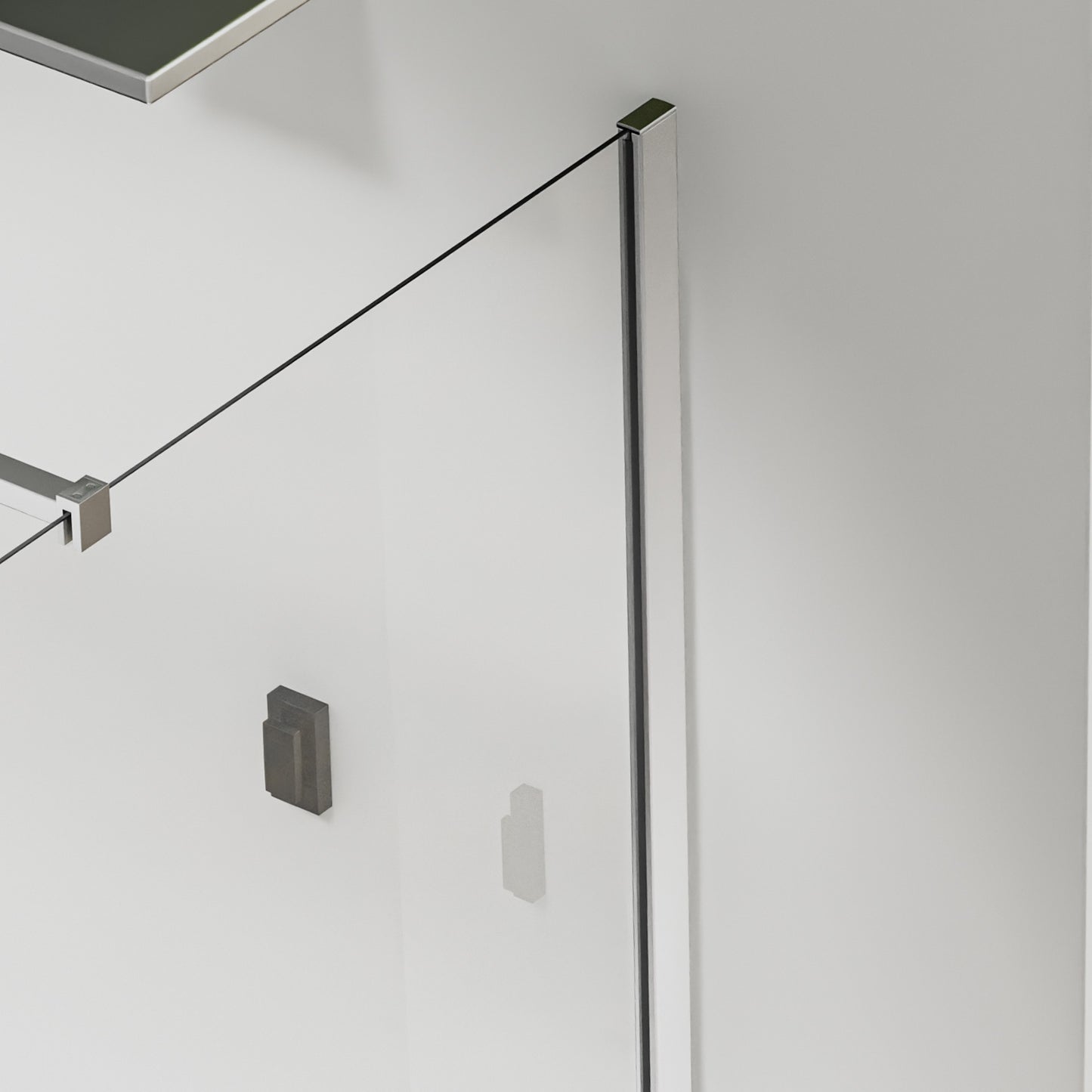 Paroi de douche à l’italienne avec déflecteur – Barre de fixation recoupable 140 cm – Finitions aluminium chromé brillant