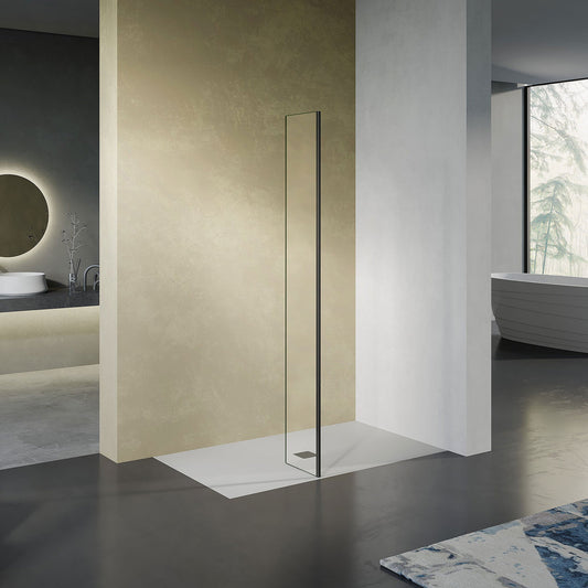 Retour fixe seul en verre securit transparent pour paroi de douche à l'italienne de 30-70-80-90cm - vue 2