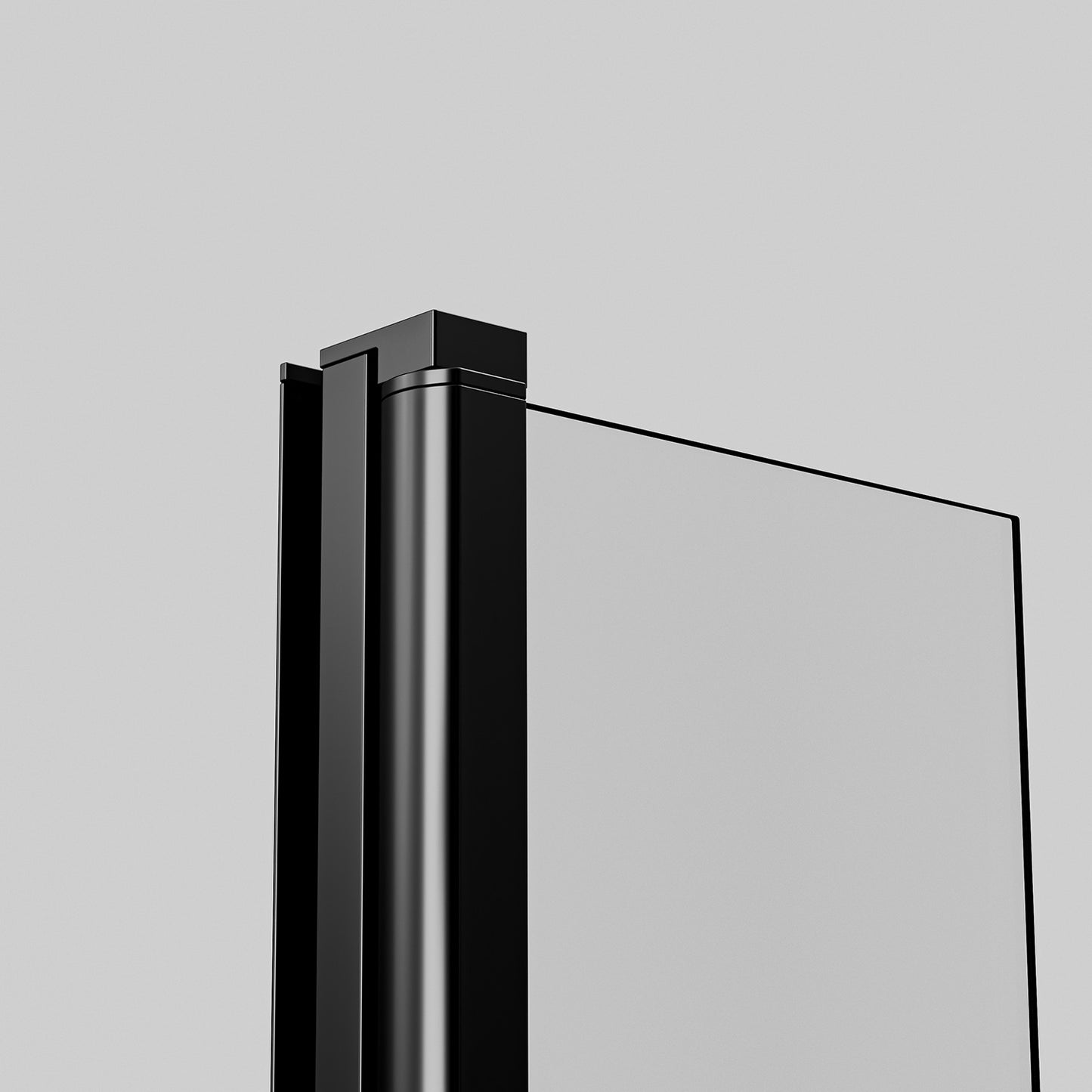 Paroi de douche avec volet pivotant – Barre de fixation extensible 73-120 cm – Aluminium noir mat